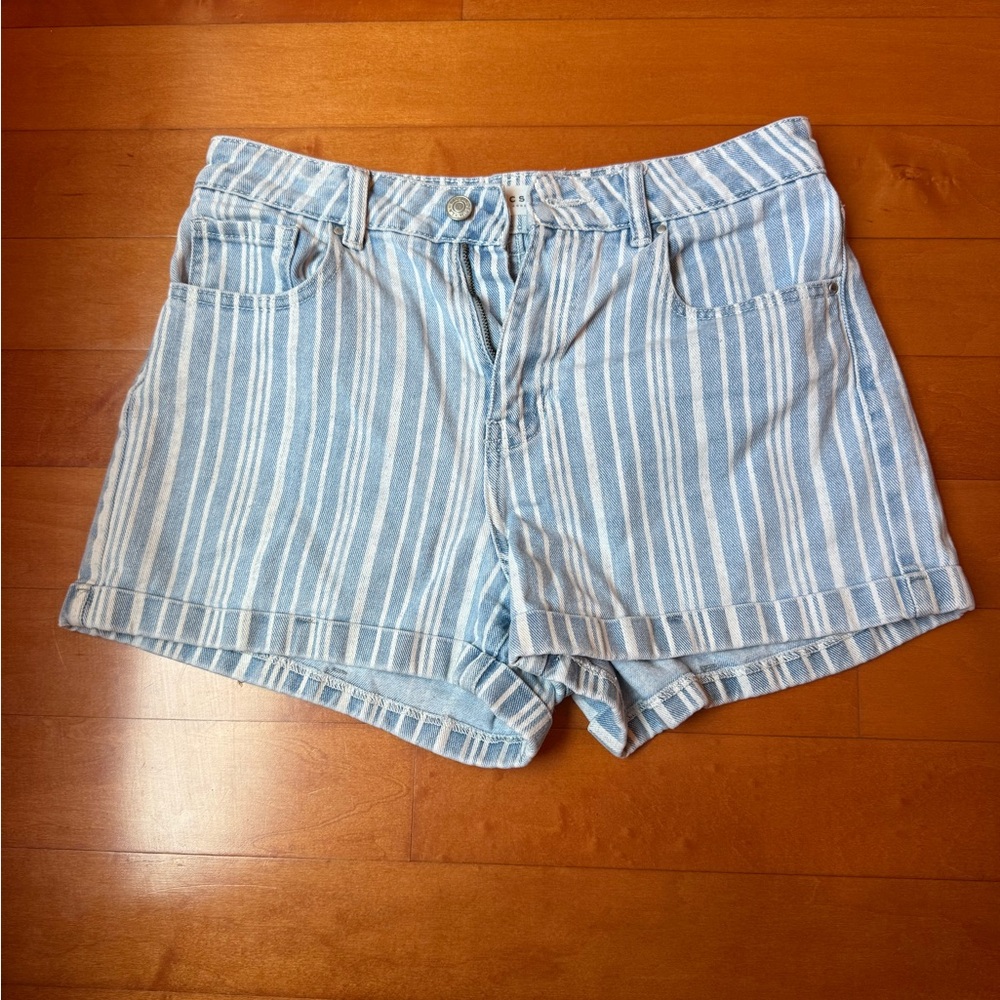 PacSun Striped Jean Shorts